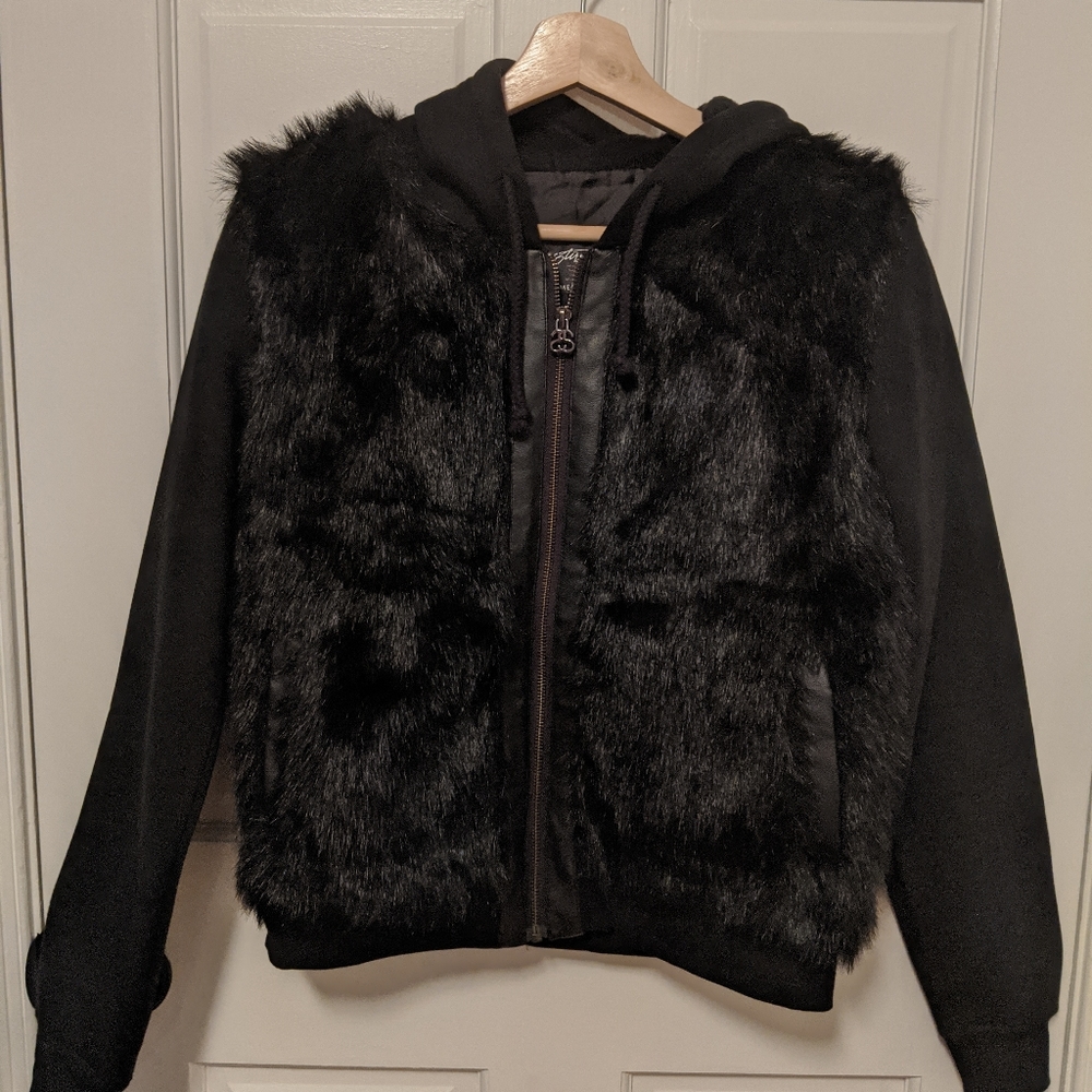 Stussy Black Fur Jacket